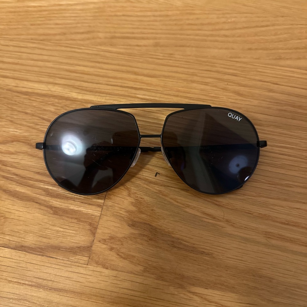 Quay Australia Black Aviator Sunglasses
